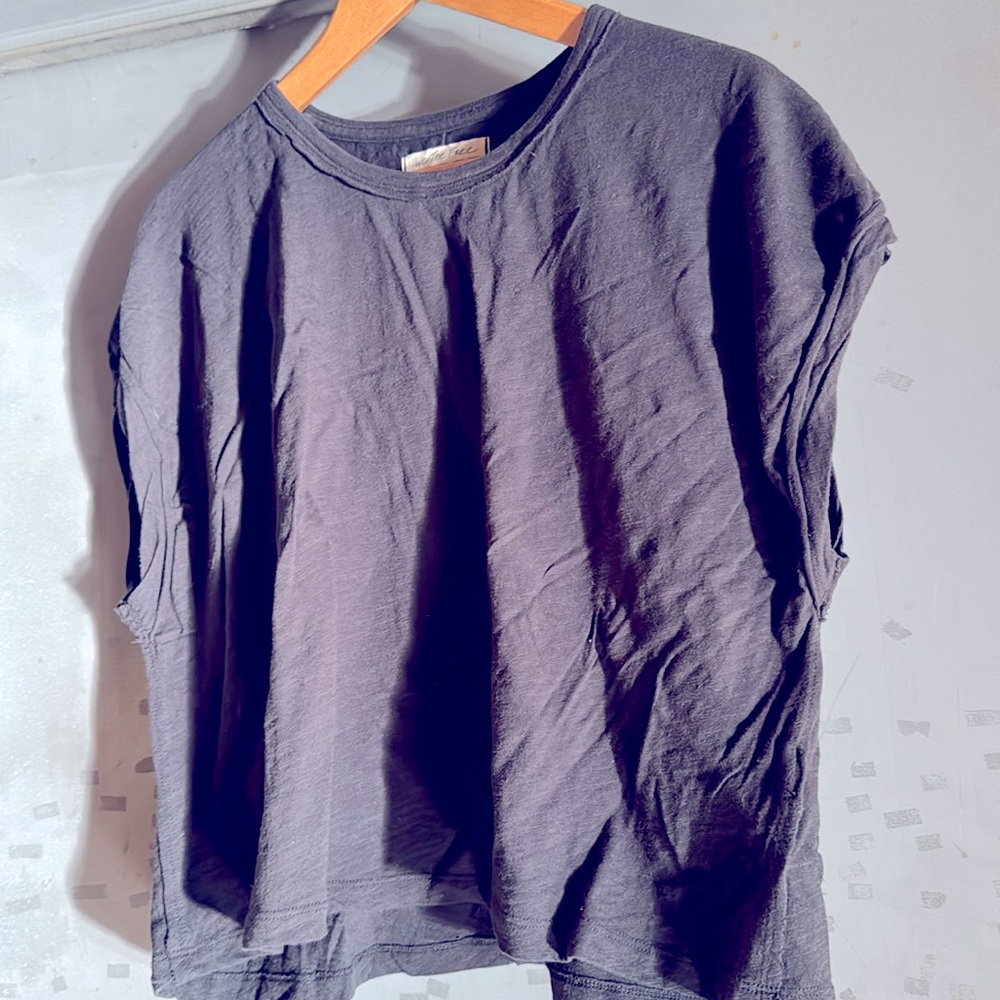 FREE PEOPLE Charcoal grey cotton top